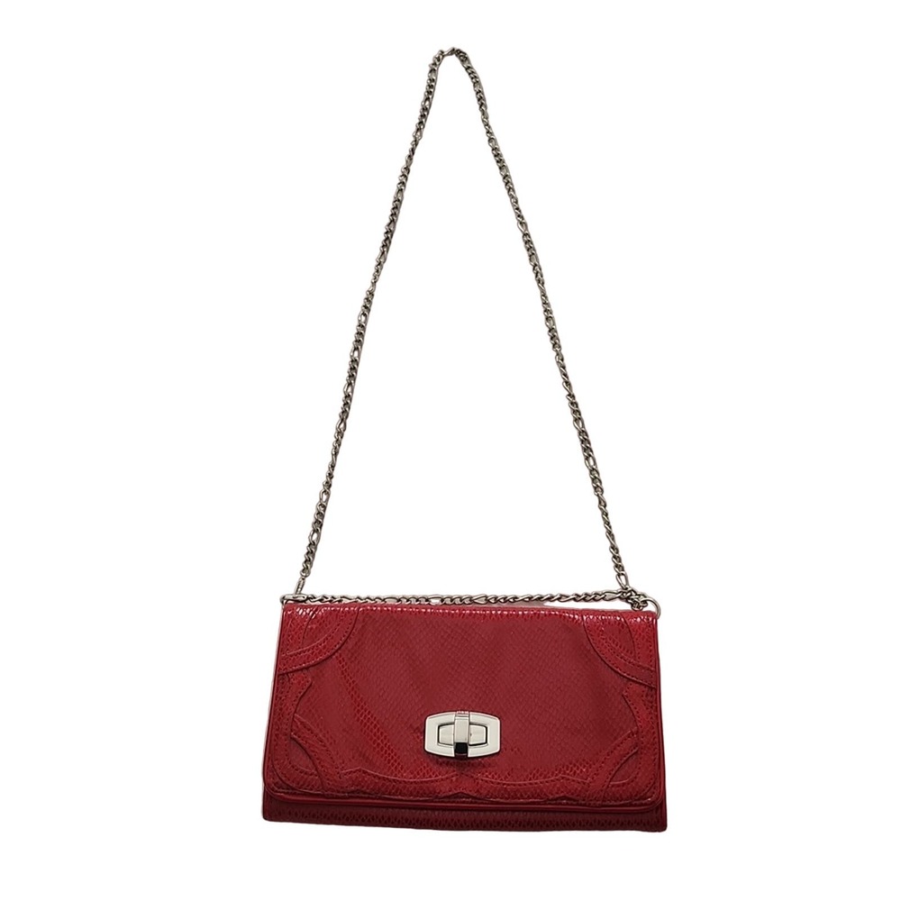 WHBM Wallet Organizer Red Faux Snakeskin